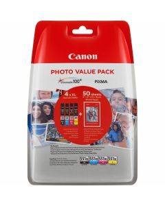 Canon CLI-551XL High Yield BK/C/M/Y Photo Value Pack
