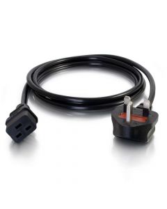 C2G Cbl/2m BS1363 to IEC 60320 C19 Pwr Cord Black C19 coupler