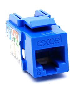 EXL CAT6 90D UNSCR K/JACK BLUE