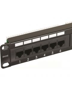 EXL C5E 1U 24PT UTP P/P BLACK