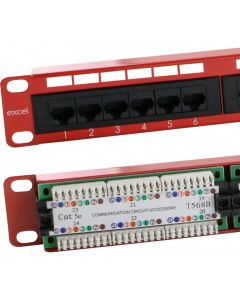 EXL C5E 1U 24PT UTP P/P RD