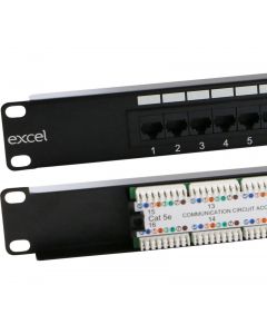 EXL C5E 1U 16PT UTP P/P BLACK
