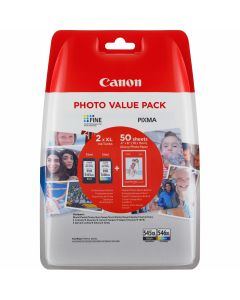 Canon PG-545XL/CL-546XL High Yield Ink Cartridge + Photo Paper Value Pack