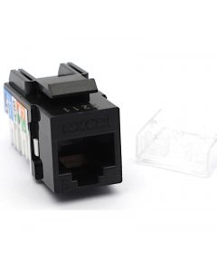 EXL CAT6 90D UNSCRN K/JACK BK
