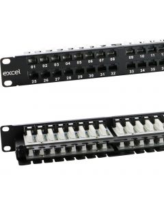 EXL CAT6 48P 1U R/A PCB P/P BK